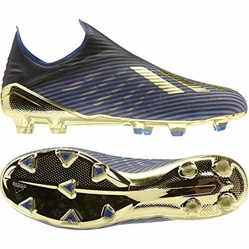 Lugar adidas X 19+ FG, Bota de fútbol, Core Black-Gold Metallic-Football Blue, Talla