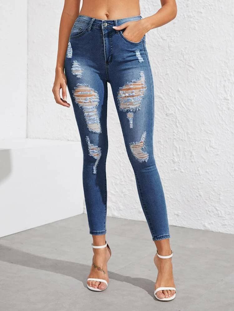 Product Ripped Crop Washed Skinny jeans👖

