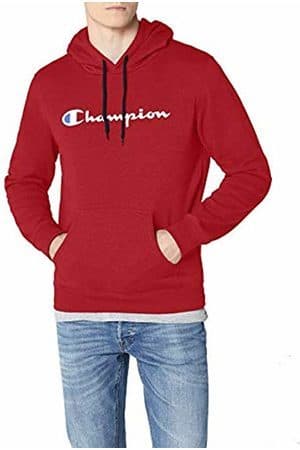 Moda Champion Classic Logo para Hombre Sudadera, Marfil