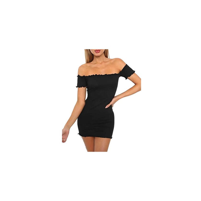 Fashion  Vestido de mujer, ♡Xinantime♡ Vestido sin hombros para mujer Mini vestido