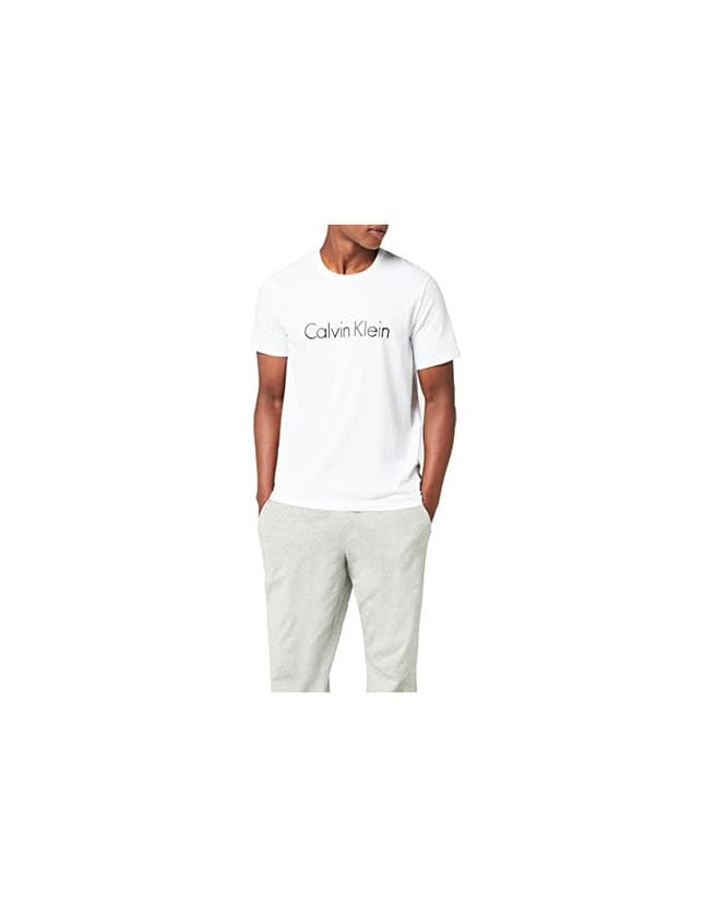 Fashion Calvin Klein S/s Crew Neck Camiseta, Blanco