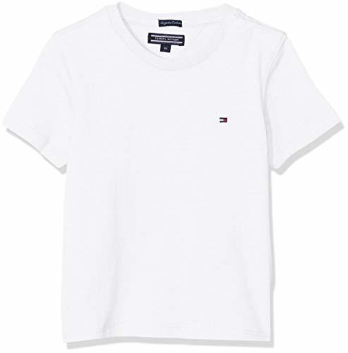 Moda Tommy Hilfiger Boys Basic Cn Knit S/s Camiseta, Blanco