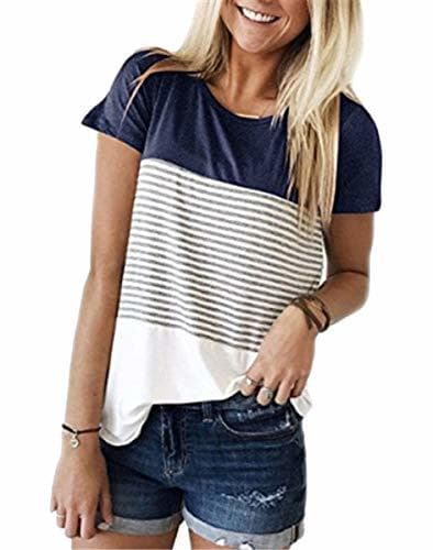 Producto UMIPUBO Bluas de Mujer Camisa Algodón Blusa Mujer Elegante Manga Corta Manga