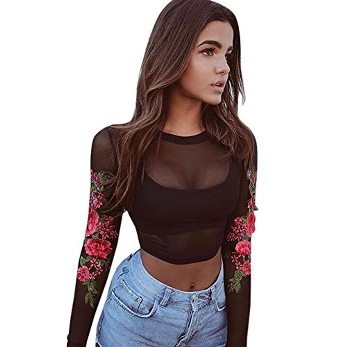 Fitness Goodsatar Mujer Rosa Manga corta Casual Camiseta Mezcla de algodón Cuello en V Chaleco Tops Blusa (S