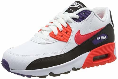 Fashion Nike Air MAX 90 Leather, Zapatillas para Niños, Blanco