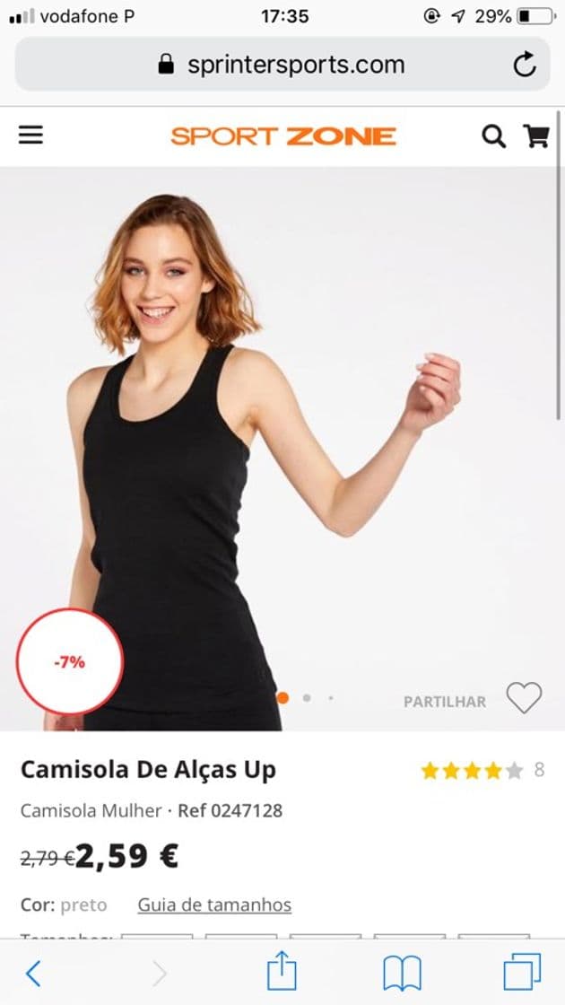 Producto Camisola de alças up