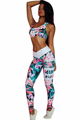 Fashion Conjuntos Deportivos Mujer Fitness Bohemio Chic Ropa de Gimnasio Chandal Dos Piezas