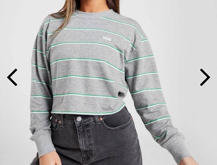 Product Vans Stripe Logo Crop Crew Sweatshirt

