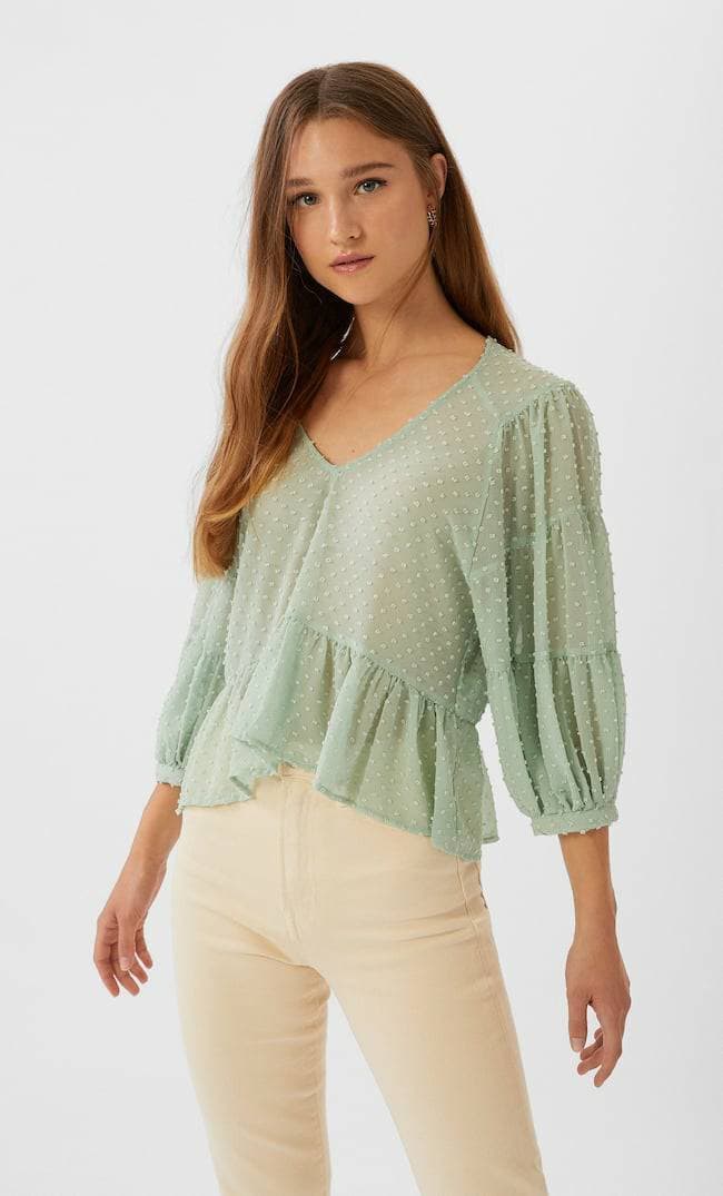 Fashion Blusa Peplum Stradivarius