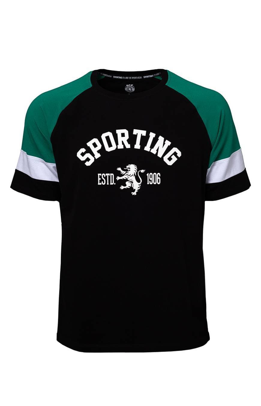 Fashion T-shirt Sporting Preta ESTD. 1906 | Loja Verde