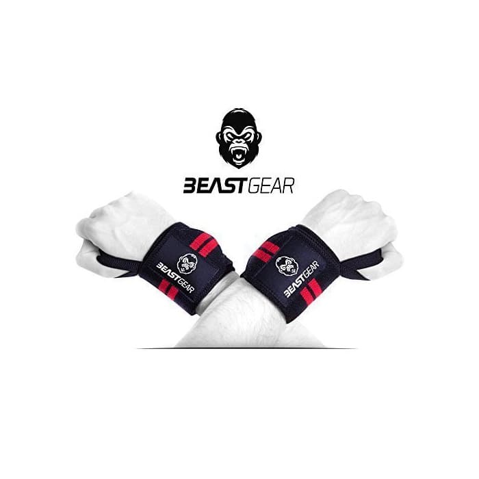 Fitness Muñequeras Deportivas Beast Gear - Muñequeras Resistentes para Levantar de Pesas