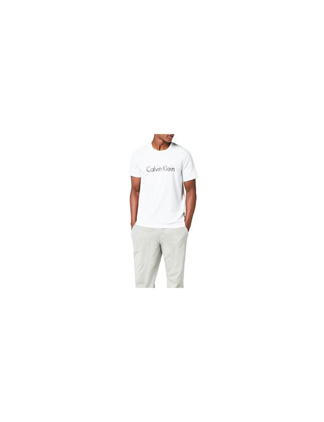 Moda Calvin Klein S/s Crew Neck Camiseta, Blanco