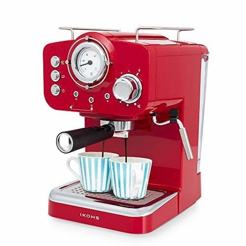 Producto IKOHS THERA Retro - Cafetera Express para Espresso y Cappucino, 1100W, 15