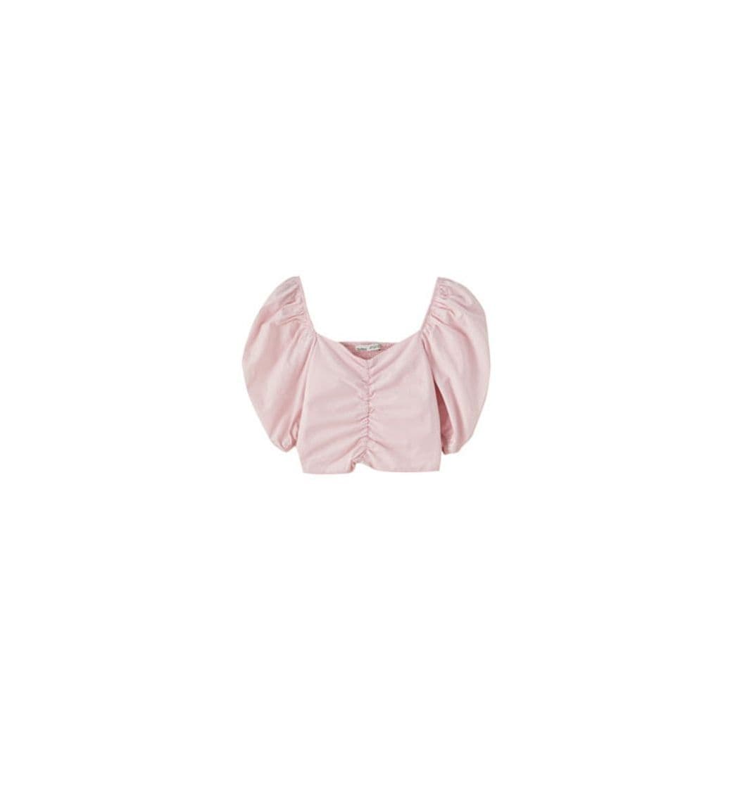 Product Blusa rosa com decote coração Pull and bear