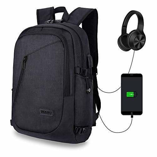 Electrónica WAWJ Mochila antirrobo Impermeable, Mochila para portátil Multiusos Daypacks con Puerto de