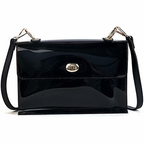 Elemento de la categoría hogar Bolsos Bolsos de hombro Top-Handle Purse Pintura de mujer negro PVC transparente