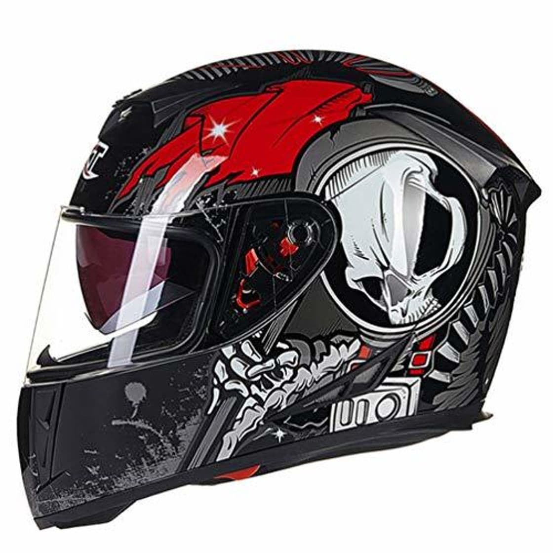 Producto Qianliuk Cascos Moto Full Face Invierno Caliente Doble Visera Racing Moto Casco