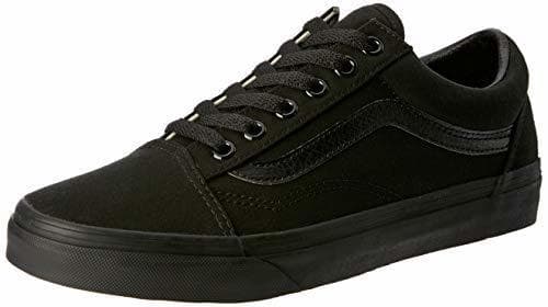 Moda Vans Old Skool, Zapatillas de lona unisex, Negro