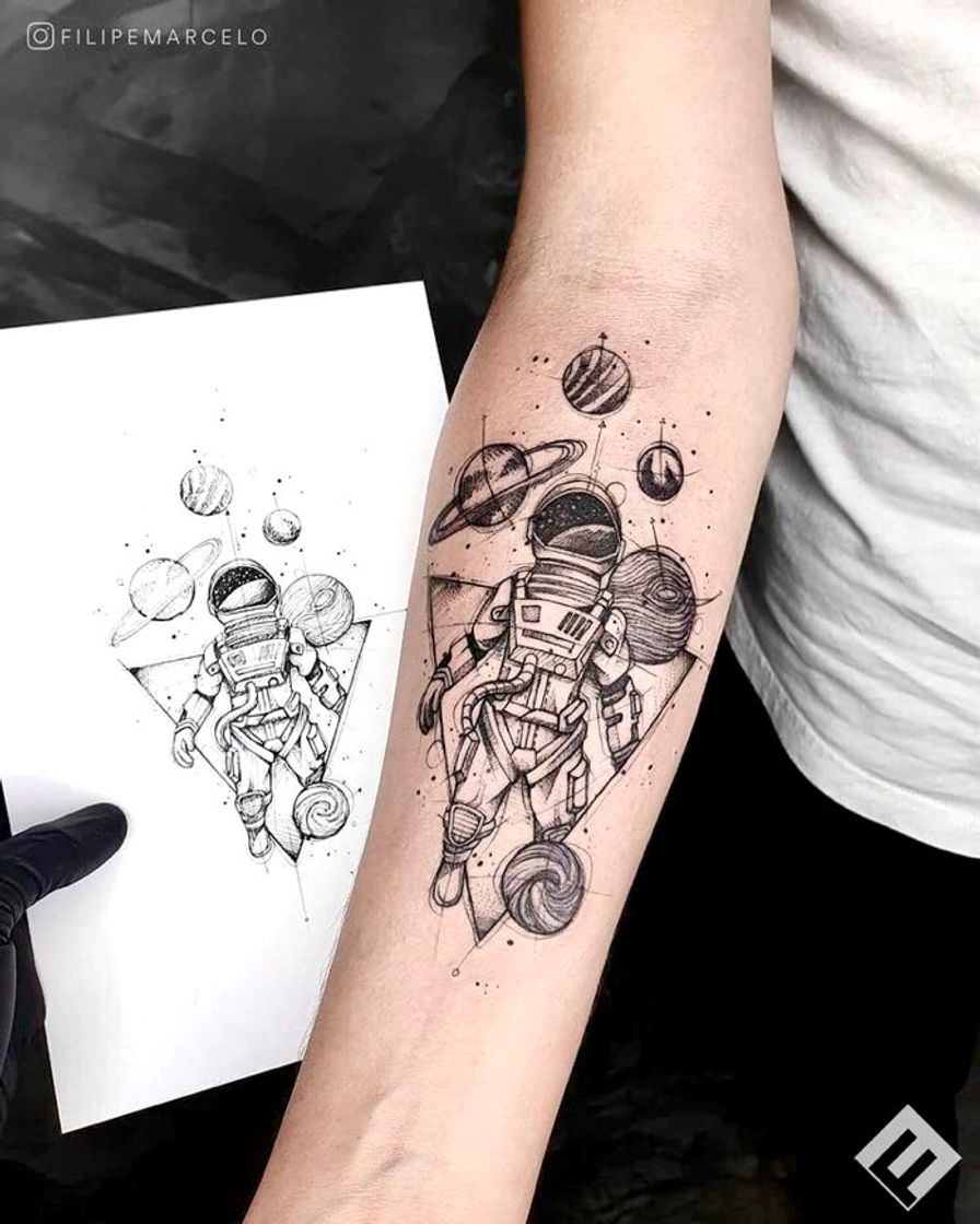 Fashion Tattoo astronauta 