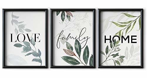 Elemento de la categoría hogar DONLETRA® Set de 3 Láminas Decorativas Nórdicas de LOVE/FAMILY/HOME para Enmarcar -