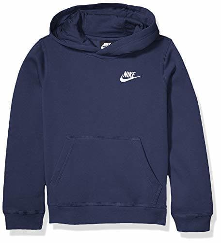 Moda Nike Sportswear Club Hoodie Boys Sudadera con Capucha, Niños, Azul