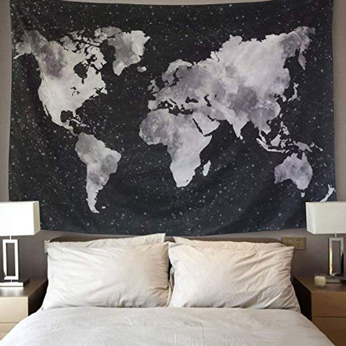 Product LOMOHOO Tapiz Mapa del Mundo para Pared Decoración Retro Tapiz de Tela