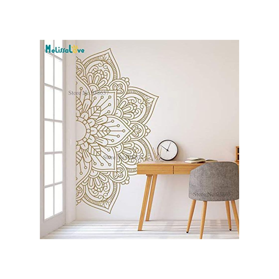 Producto woyaofal Mandala en Medio diseño de Gran tamaño Ornamento marroquí Yoga Tema calcomanía Estudio decoración Arte de la Pared decoración para el hogar 84x168 cm