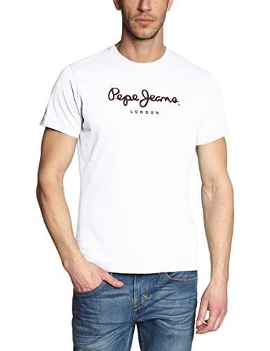 Fashion Pepe Jeans Eggo PM500465 Camiseta, Blanco