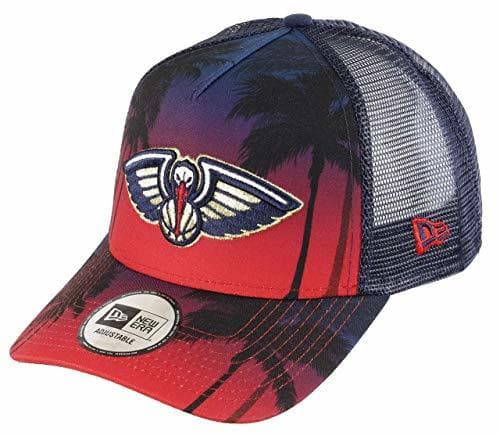 Place New Era Orleans Pelicans Frame Adjustable Trucker Cap NBA Palm Tree Red/Blue