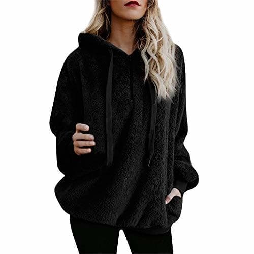 Moda Mujer Sudadera Caliente y Esponjoso Tops Chaqueta Suéter Abrigo Jersey Mujer Otoño-Invierno