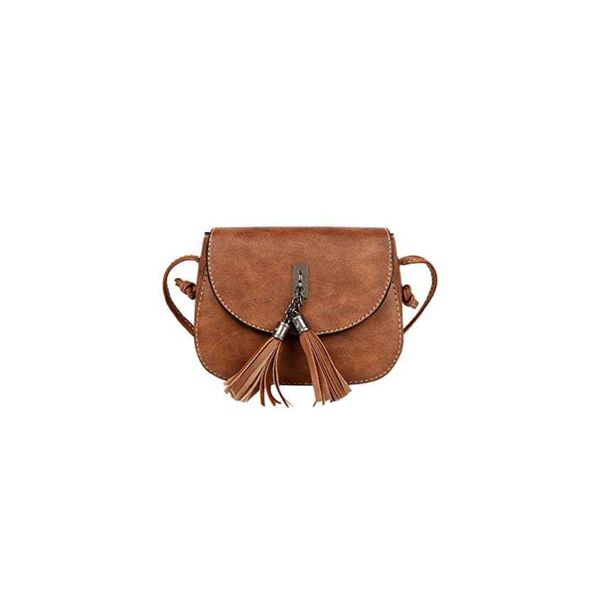 Fashion ESAILQ Bolso De Hombro Cuero Bolsa De Mano de Mini Marron Para Mujer