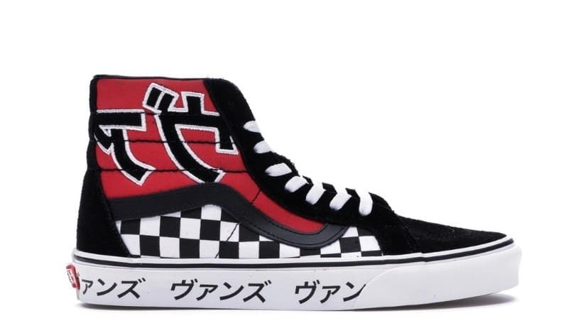 Fashion Vans Sk8-Hi Japanese Type Black Red