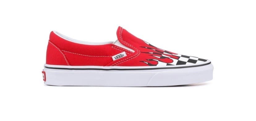 Fashion Vans Slip-On Checker Flame Red