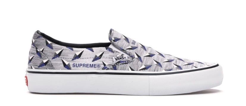 Fashion Vans Slip-On Supreme Diamond Plate White