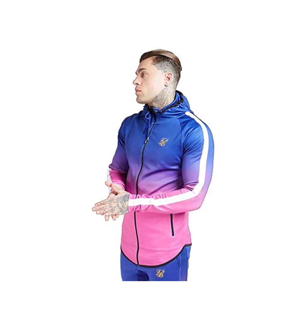 Producto Sik Silk Athlete Fade Zip Through Hoodie – Blue Neon