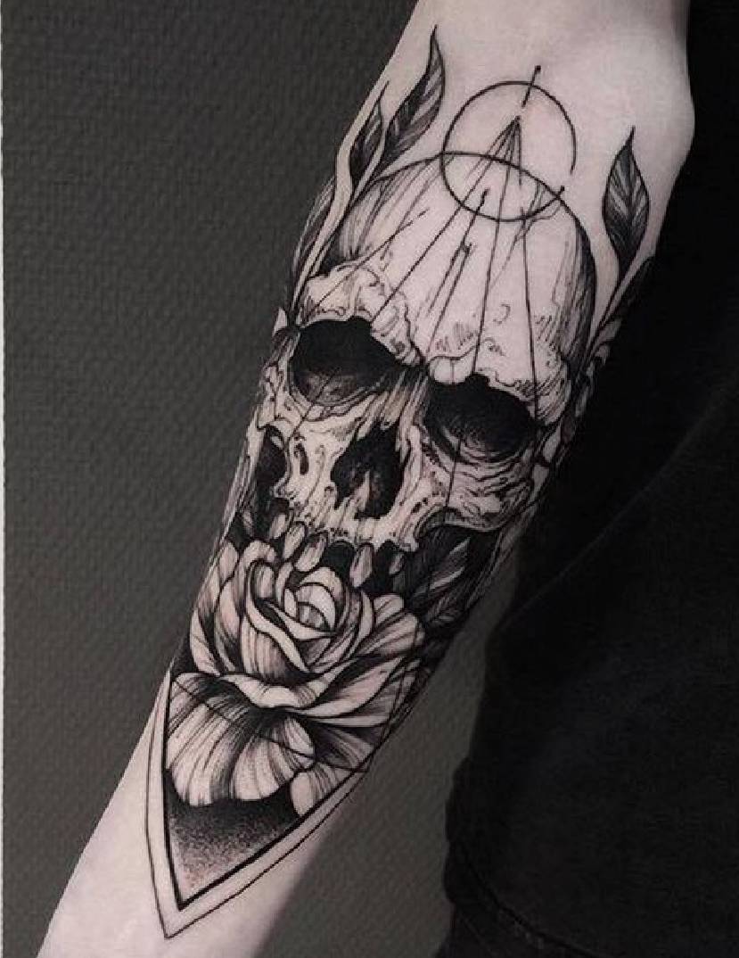 Fashion tattoo of a skull