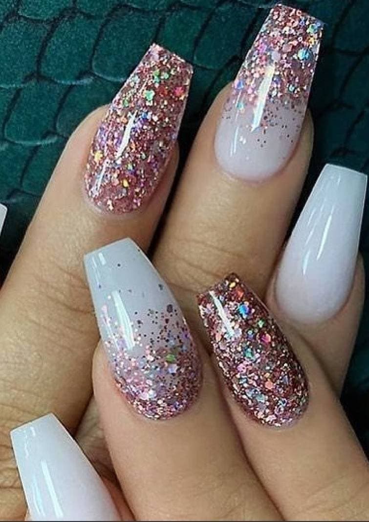 Fashion Milky white with rose gold glitter