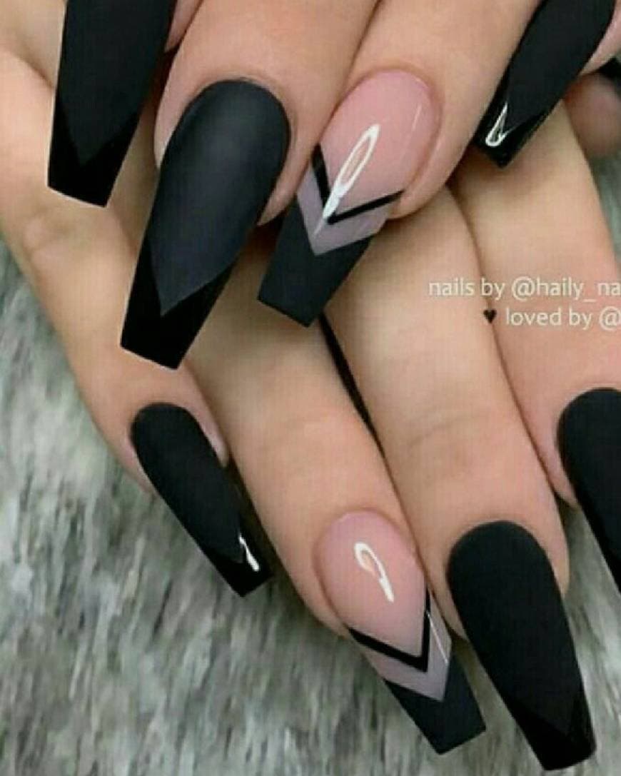 Fashion Black and transparent nails