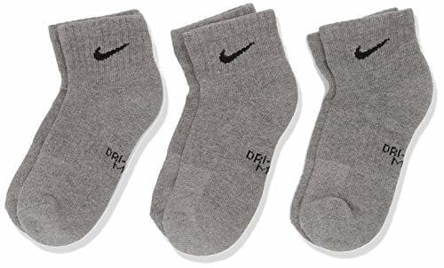 Fitness Nike Nike Performance Cushioned Quarter, 3 Pares de calcetines infantil, Gris