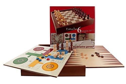 Product Aquamarine Games - 6 Juegos clásicos: ajedrez, Damas, Backgammon, oca, parchís, Escalera