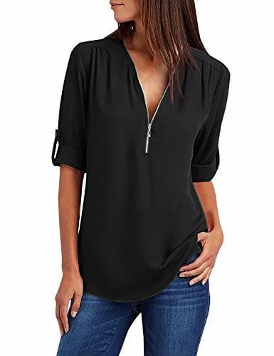 Producto KRISP 6093-BLK-XLXXL, Blusa Mujer Ancha Elegante Fiesta, Negro