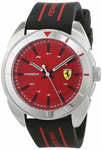 Moda Scuderia Ferrari Reloj Analógico para Hombre de Cuarzo con Correa en Silicona