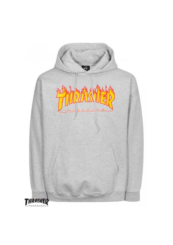 Producto Sweat Thrasher flame logo cinza 