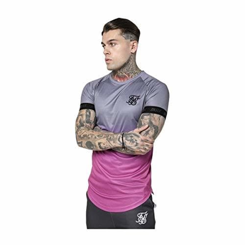 Fashion Sik Silk Camiseta Fade out Tech Gris y Rosa