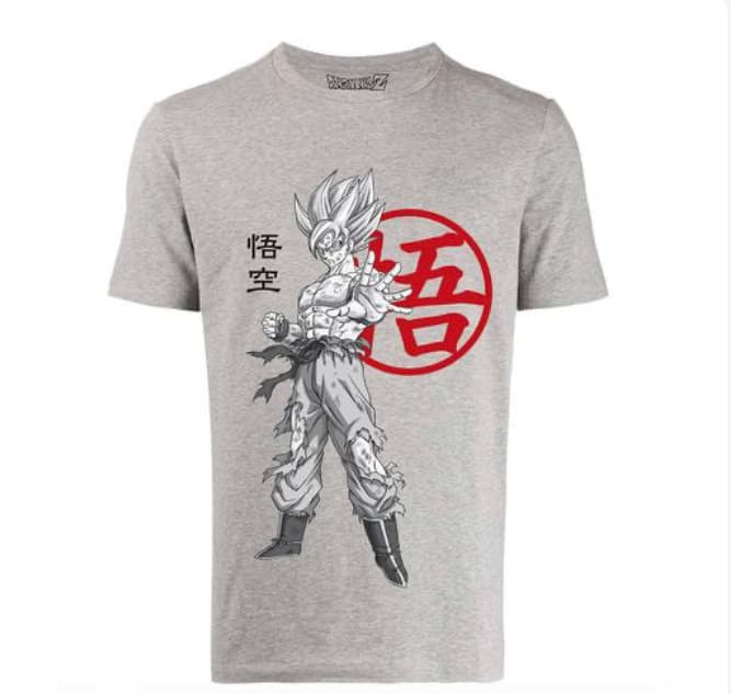 Moda T-shirt Dragon Ball Cinzento