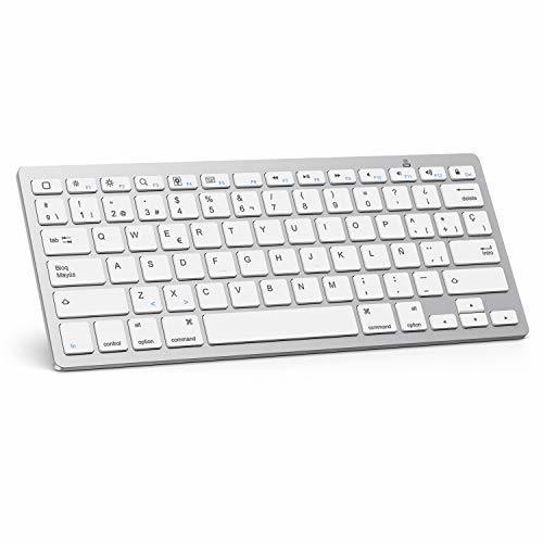 Electronic OMOTON Bluetooth Teclado Español Ultra-Delgado Mini para iPhone/iPad Air/iPad Pro/iPad Mini y