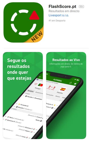 App Flashscore - Resultados Desportivos