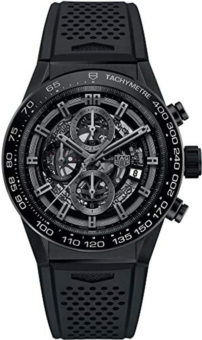 Fashion TAG Heuer Carrera Negro Dial de Esqueleto 45 mm Hombres del Reloj car2 a90