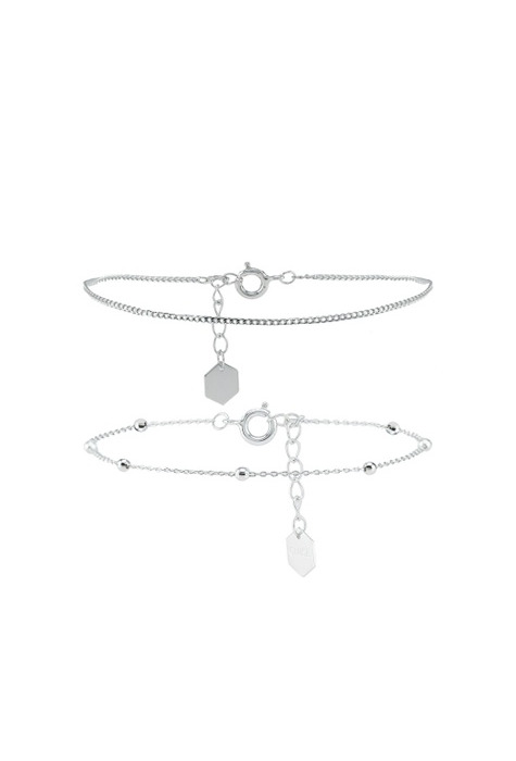 Producto Essentielle Silver set of two fine bracelets 