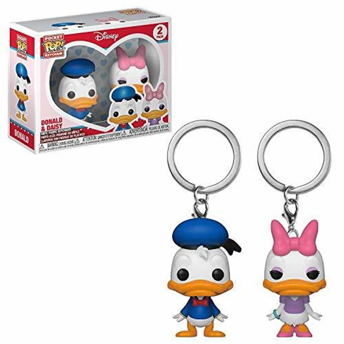 Game Funko- Pocket Pop Keychain 2-Pack: Disney: Donald & Daisy Bolsillo Llavero, Paquete